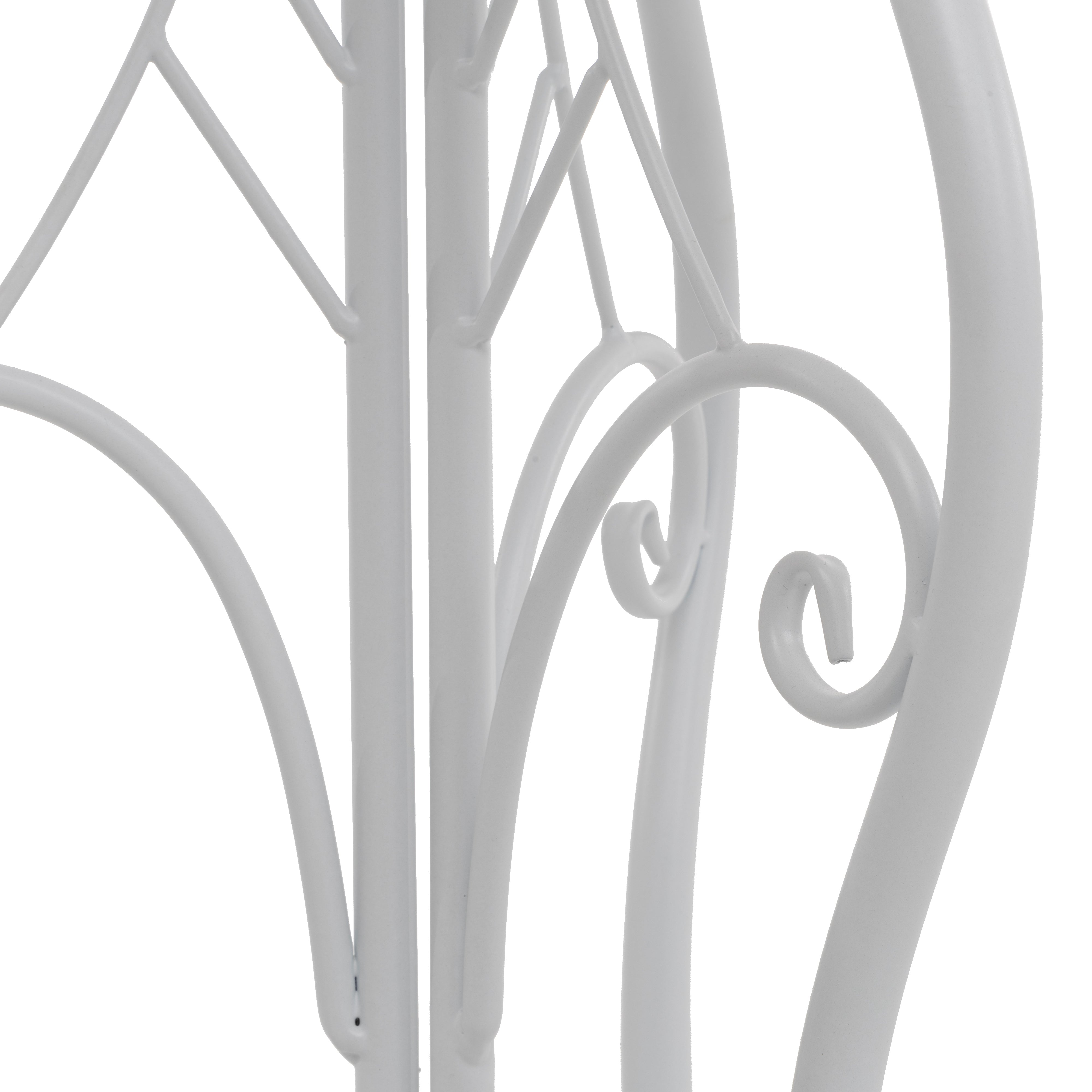 VESTIAMO CASA GIARDINO - Set giardino Bistrot tavolo rotondo 60 cm e 2 sedie pieghevoli in metallo Bianco Stile Liberty